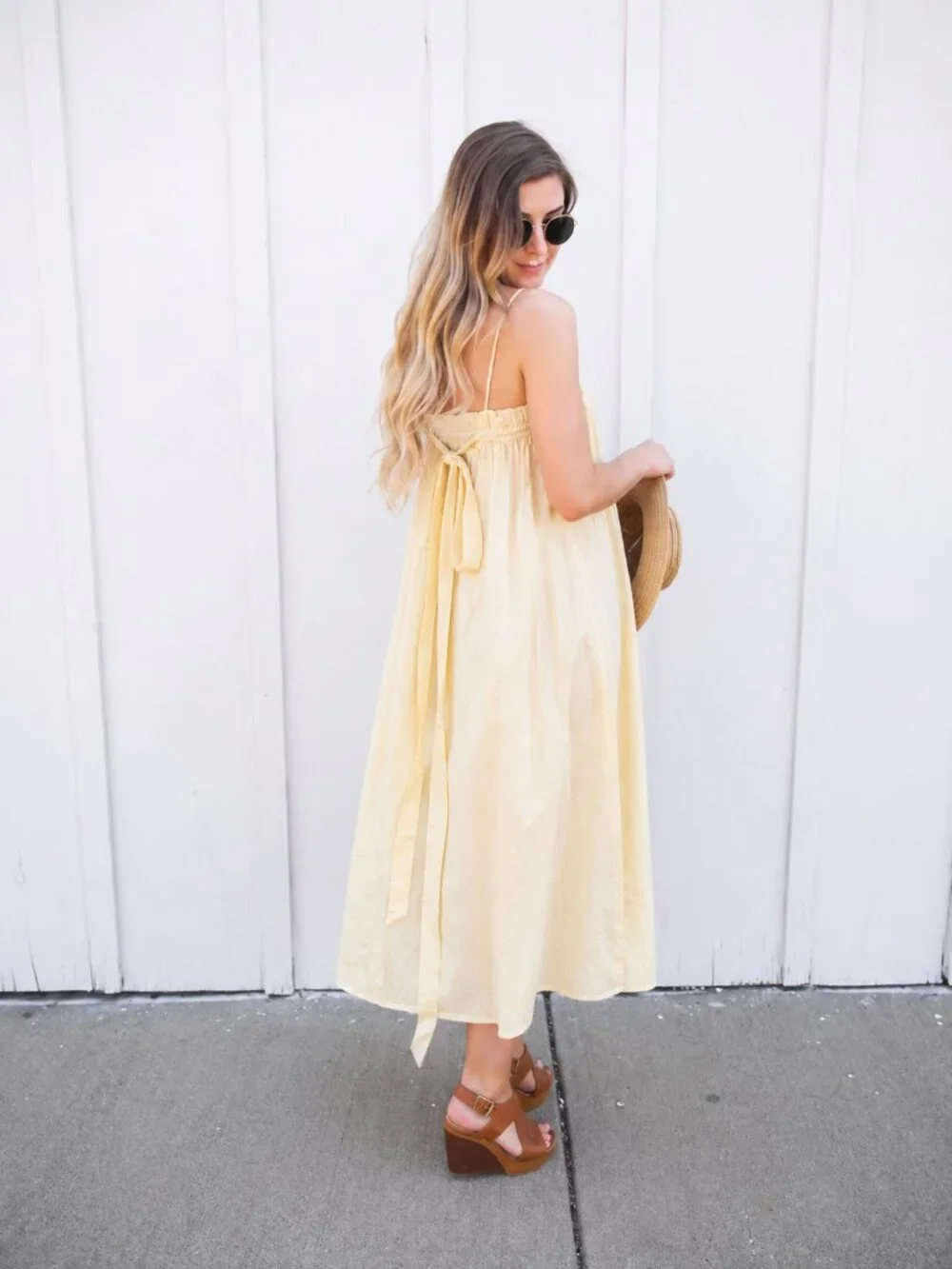 TORY BURCH Ruffle Top Midi Dress In Custard Swirl